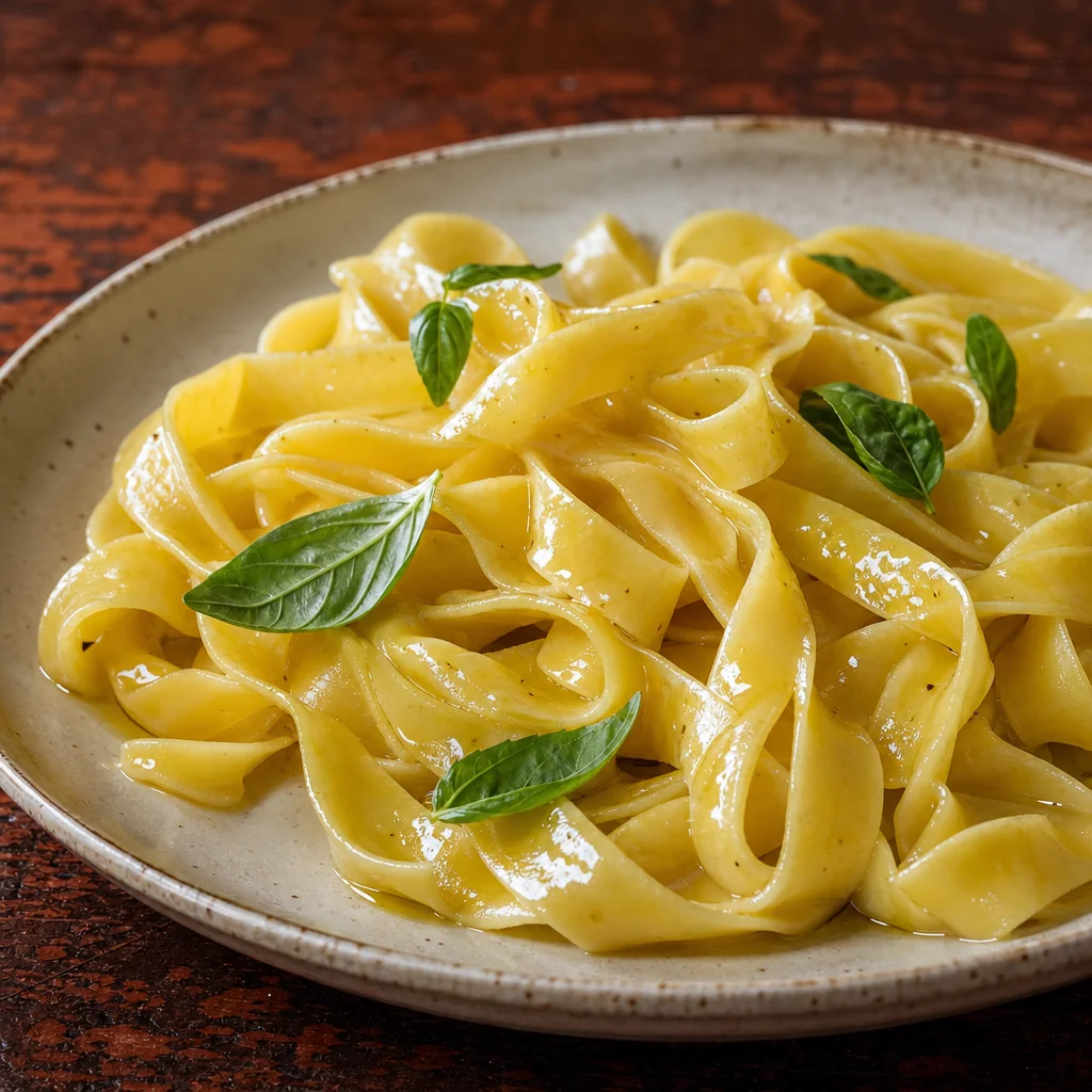 Freshly prepared handcrafted pasta dish