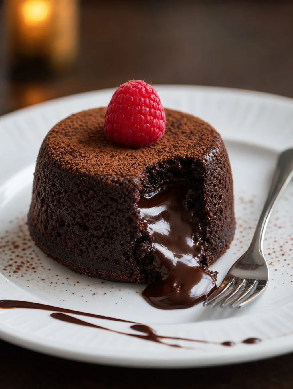 Dark chocolate torte with sea salt and gelato